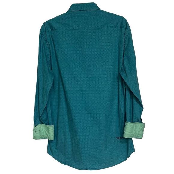 English Laundry Button-Up Shirt Men's Sz L Collared Circular Print Long Sleeves - Picture 4 of 11